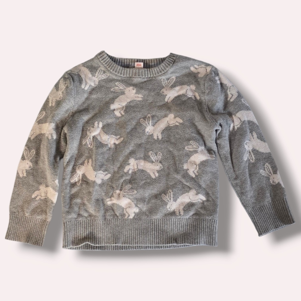 Cat & Jack Gray Sweater with Bunny Pattern